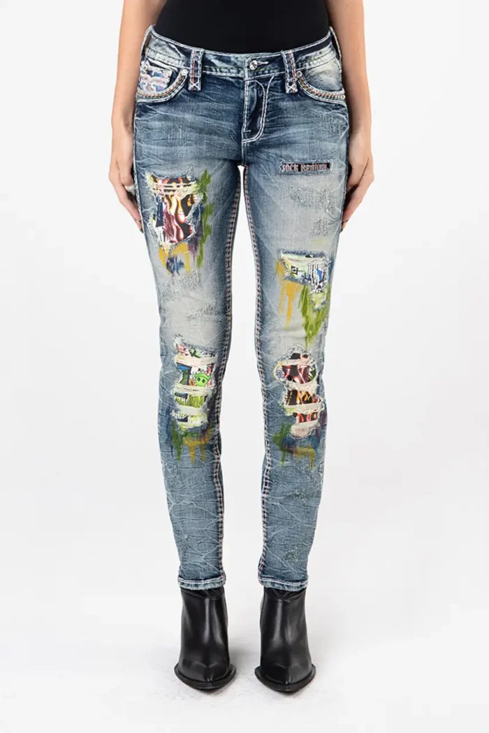 Rock Revival Harlow MS201 Mid Rise Skinny Jeans (3)